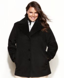 Calvin Klein Plus Size Coat, Hooded Faux Fur Trim Puffer Parka   Coats   Women