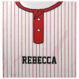 Personalized Red and white baseball jersey Napkin