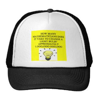 mathematics light bulb joke trucker hats
