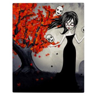Zombie Girl Juggling Sugar Skulls Photo Plaque