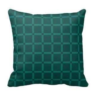 Stylish Checked Grid Pillow   Teal