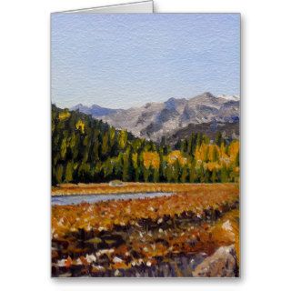Estes Mountain Lake Oil Landscape Painting Greeting Cards