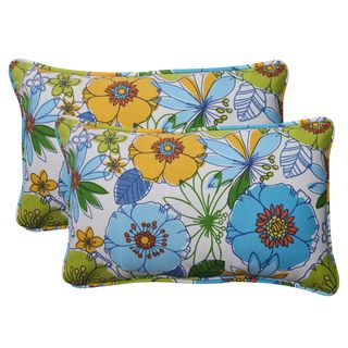 Pillow Perfect Outdoor Margate Blue Throw Pillows (Set of 2) Pillow Perfect Outdoor Cushions & Pillows