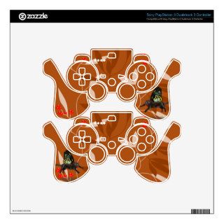Cat fairy sony playstation controller brown decals PS3 controller skins