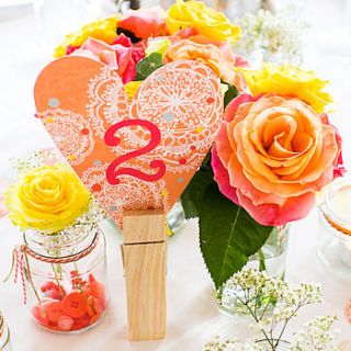 orange bohemian number decoration by rachael taylor