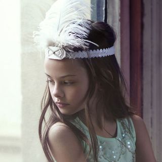 odette feather headband by lili miller