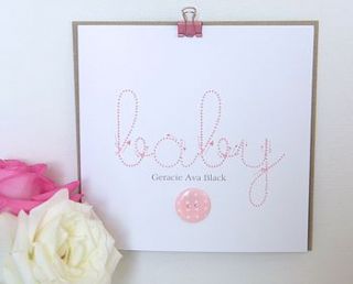 baby button new baby card by gorgeous creations
