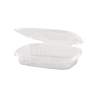 Secure Seal AD16S 16 Ounce Capacity 7.25 Inch Length by 6.38 Inch Width by 1 Inch Height Clear Color 1 Compartment Plastic Shallow Hinged Deli Container 100 Pack (2 Packs of 100)