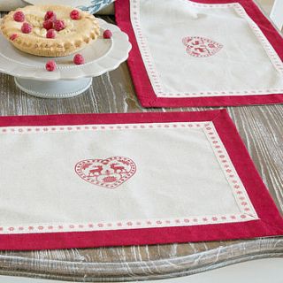 fabric stag red placemat by dibor