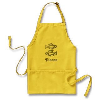 Pisces Star Sign Silver Fish Chef Cook Apron