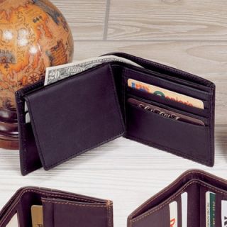 Winn International Black Cowhide Nappa Supple Leather Passcase Wallet