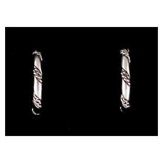 Sterling Silver Twisted Hoop Earrings, #1824 Jewelry