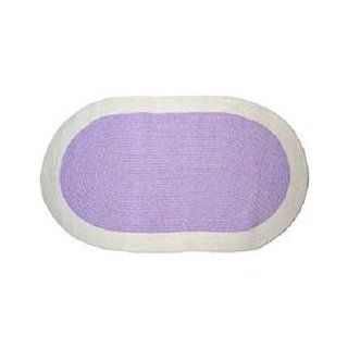 Tadpoles Classics Gingham Lavender   Chenille rug solid w/ ivory border  Nursery Rugs  Baby