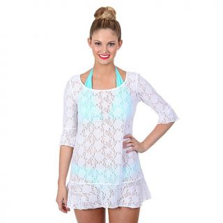 Betsey Johnson Crochet Cutie Floral Tunic Swim Cover