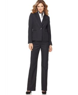 Evan Picone Suit, Shawl Collar Striped Jacket, Printed Scarf & Bootcut Pants   Suits & Suit Separates   Women