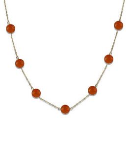 14k Gold Necklace, Orange Carnelian Necklace (10mm)   Necklaces   Jewelry & Watches