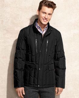 Cole Haan Jacket, Leather Trim Quilted Down Jacket   Coats & Jackets   Men
