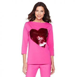 DG2 by Diane Gilman Heart or Star Sequin Tee