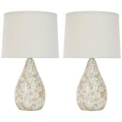 Indoor 1 light Mother of Pearl Table Lamps (Set of 2) Safavieh Lamp Sets