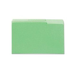 * Colored File Folder, 1/3 Cut One Ply Tab, Legal, Bright Green/Lt Green  