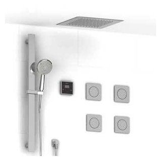 Riobel KIT 90ISC IShower 3/4" Electronic System with Hand Shower Rail, 4 Body Jets, and Shower Head   Hand Held Showerheads  