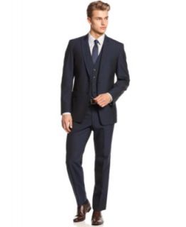 Calvin Klein Suit Solid Wool Black Slim X Fit   Suits & Suit Separates   Men