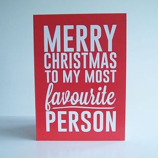 'my most favourite person' christmas card by lucky roo