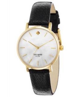 kate spade new york Watch, Womens Metro Black Leather Strap 34mm 1YRU0227   Watches   Jewelry & Watches
