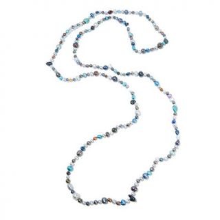4 14mm Endless Blue Cultured Freshwater Pearl 62" Strand Necklace