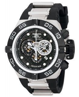 Invicta Watch, Mens Swiss Chronograph Subaqua Stainless Steel and Black Polyurethane Strap 50mm 6564   Watches   Jewelry & Watches