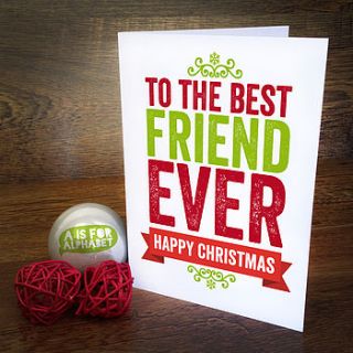 best friend christmas card by a is for alphabet