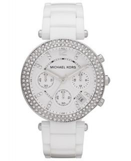 Michael Kors Womens Chronograph Parker White Ceramic Bracelet Watch 39mm MK5654   Watches   Jewelry & Watches