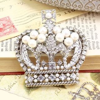 crown brooch in silver by lisa angel