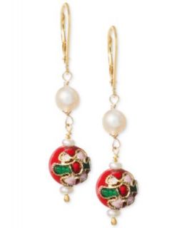 Pearl Earrings, 14k Gold Cultured Freshwater Pearl Flower Stud Earrings (4 1/2mm)   Earrings   Jewelry & Watches