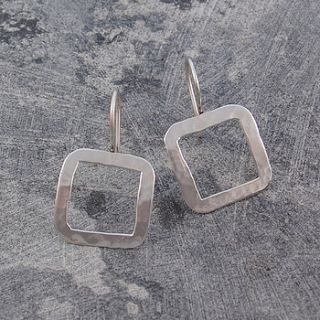sterling silver square cut out earrings by otis jaxon silver and gold jewellery
