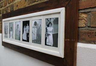 reclaimed wooden multi aperture photo frame by möa design