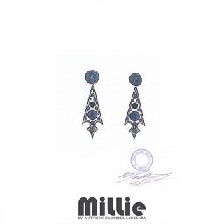 Millie by Matthew Campbell Laurenza 11.7ct Multigem Black Rhodium Linear Shield