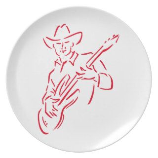 guitar player outline cowboy red.png plate