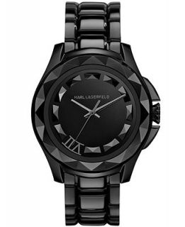 Karl Lagerfeld Unisex Black Ion Plated Stainless Steel Bracelet Watch 44mm KL1001   Watches   Jewelry & Watches