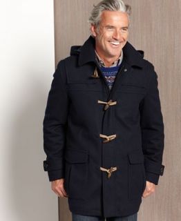 Nautica Coat, Melton Wool Blend Hooded Toggle Coat   Coats & Jackets   Men
