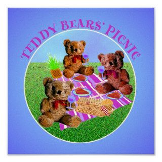 Teddy Bears Picnic Print on Canvas
