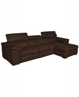 Gavin Leather Chaise Sectional Sofa, 3 Piece (Left Arm Facing Chair, Armless Chair and Right Arm Facing Chaise) 121W x 66D x 30H   Furniture