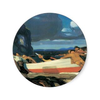 The Big Dory, George Bellows 1913 Round Sticker