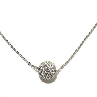 Stately Steel Crystal Spinner Ball Pendant With 16" Chain