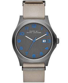 Marc by Marc Jacobs Mens Jimmy Gray Leather Strap Watch 43mm MBM5061   Watches   Jewelry & Watches