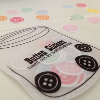 hand cut multi coloured button stickers by halfpinthome