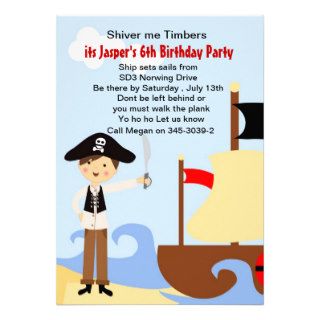 Yo Ho Ho Pirate boy Birthday Invitation