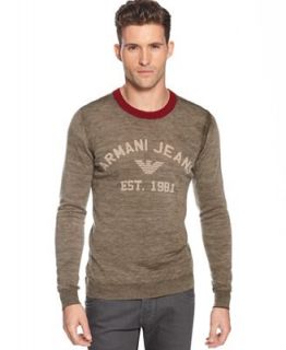 Armani Jeans Sweater, Logo Crew Neck Sweater   Sweaters   Men