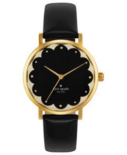 kate spade new york Watch, Womens Metro Black Leather Strap 34mm 1YRU0227   Watches   Jewelry & Watches