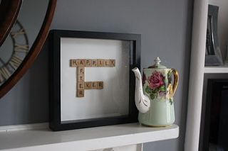 'happily ever after' word tile art by vintage touch